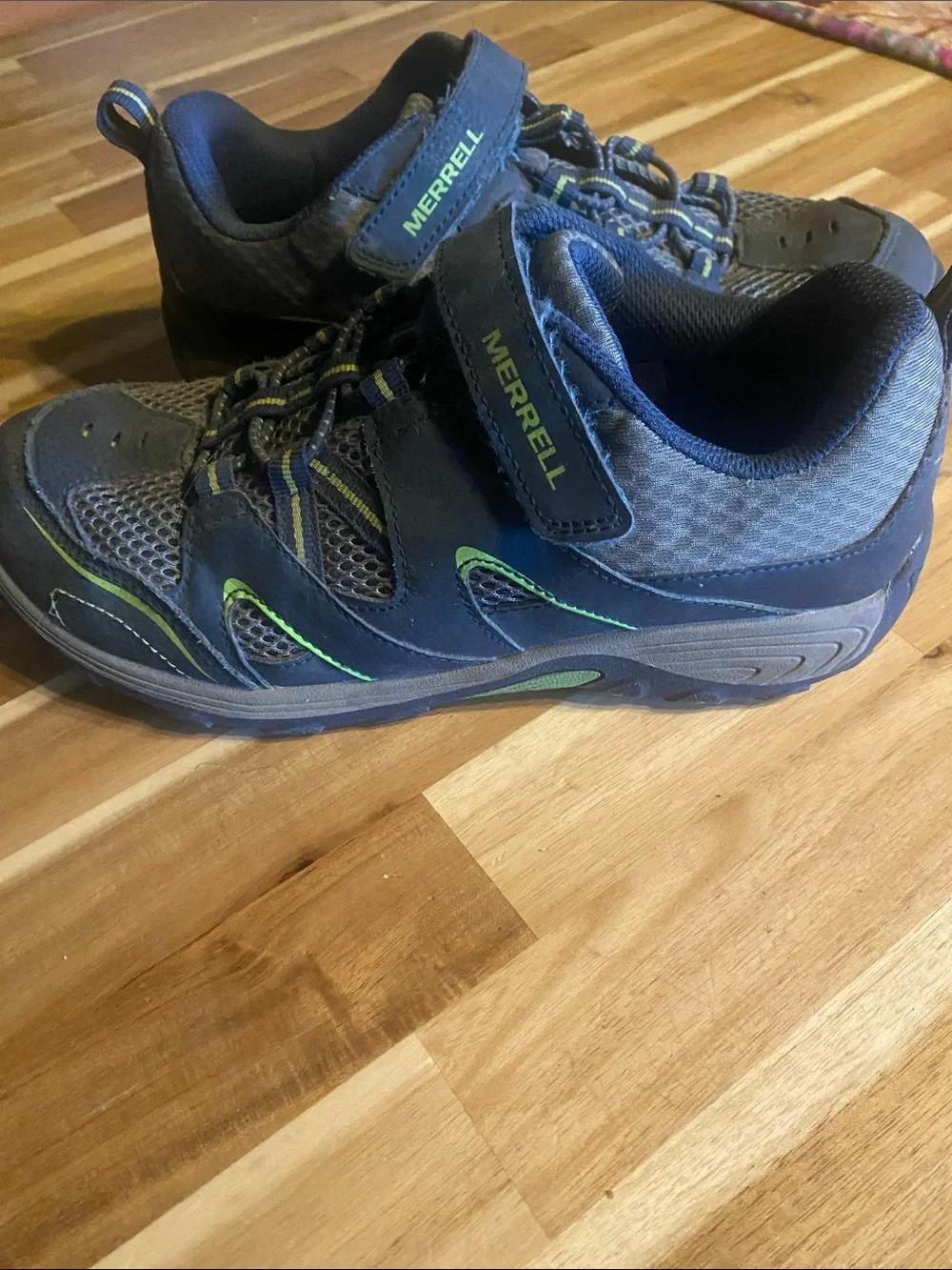 Merrell Kids Gray with Green Accent Athletic Sneakers